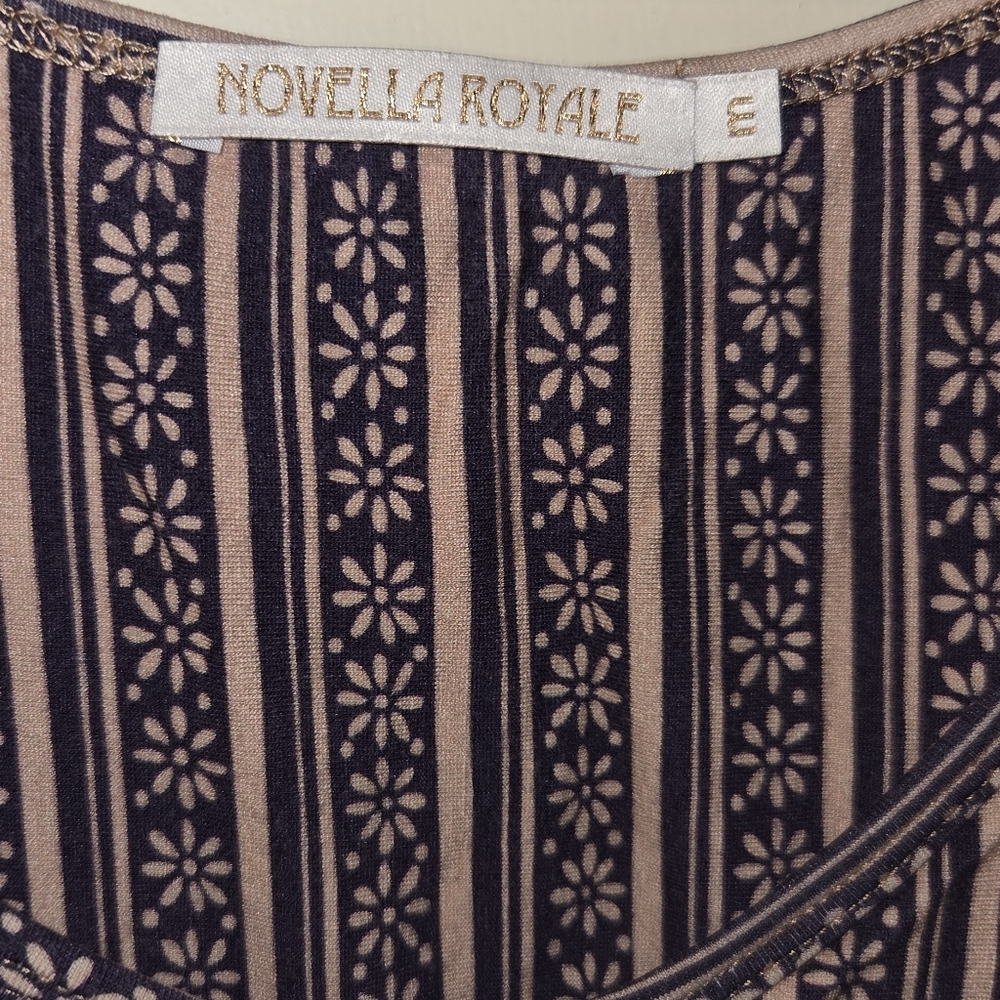 Novella Royale Alice Tank Top Striped Sleeveless - Navy & Beige - Picture 3 of 7